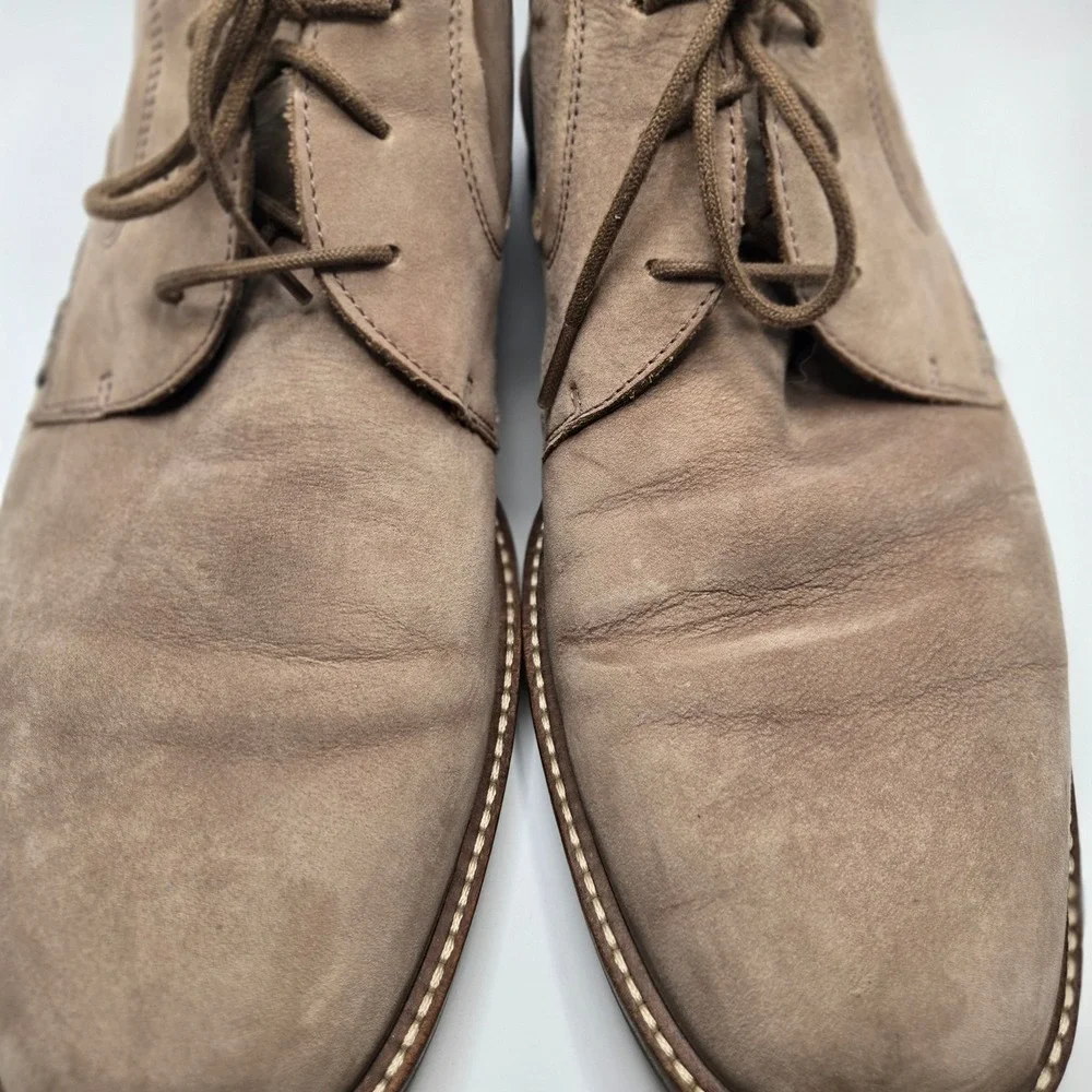 ECCO‎ mens suede chukka boot mens 10-10.5  taupe leather lace up casual